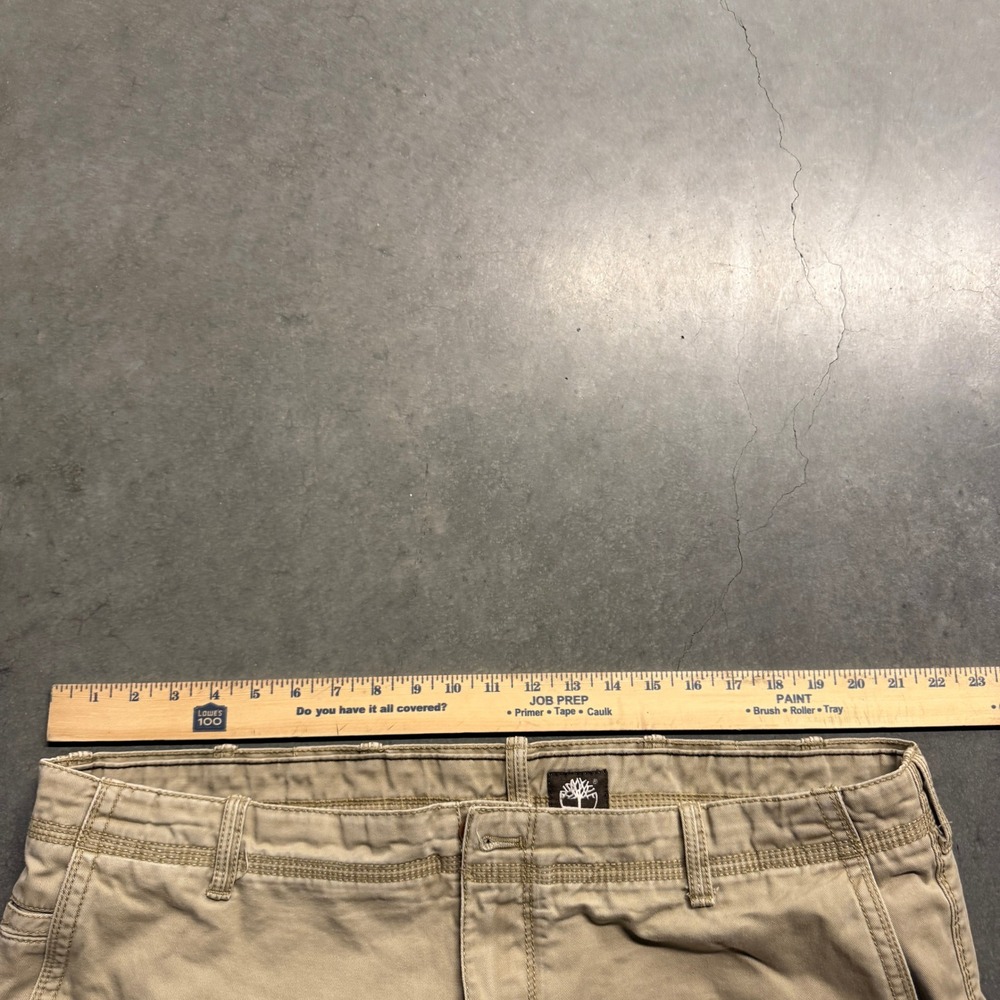 Timberland Mens Khaki Chino Pants 42x32 Tan Cotton Straight Leg Workwear Pants - Picture 6 of 9